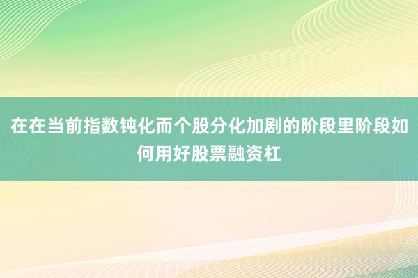 在在当前指数钝化而个股分化加剧的阶段里阶段如何用好股票融资杠