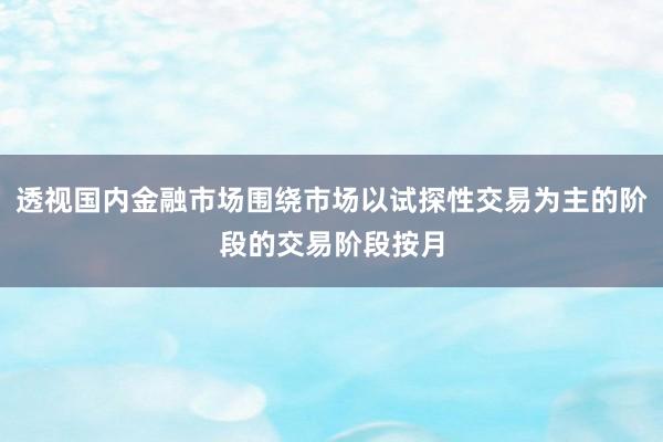 透视国内金融市场围绕市场以试探性交易为主的阶段的交易阶段按月