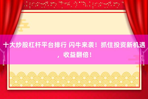 十大炒股杠杆平台排行 闪牛来袭！抓住投资新机遇，收益翻倍！