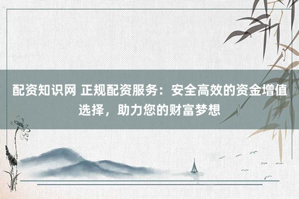 配资知识网 正规配资服务：安全高效的资金增值选择，助力您的财富梦想