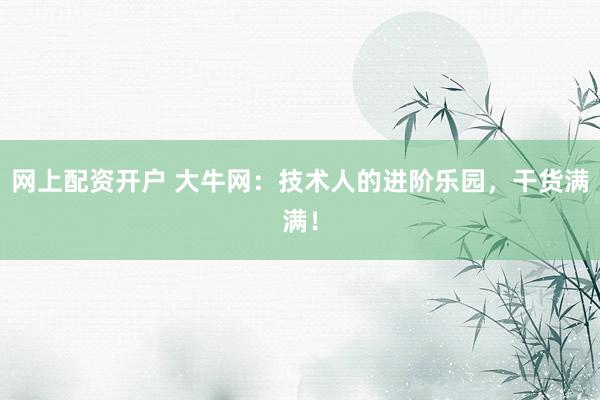 网上配资开户 大牛网：技术人的进阶乐园，干货满满！